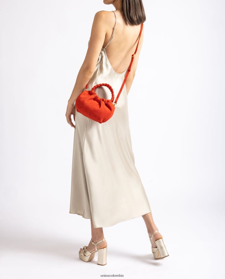co Unisa mujer bolso de mano con asas trenzadas rojo F0X80H1203