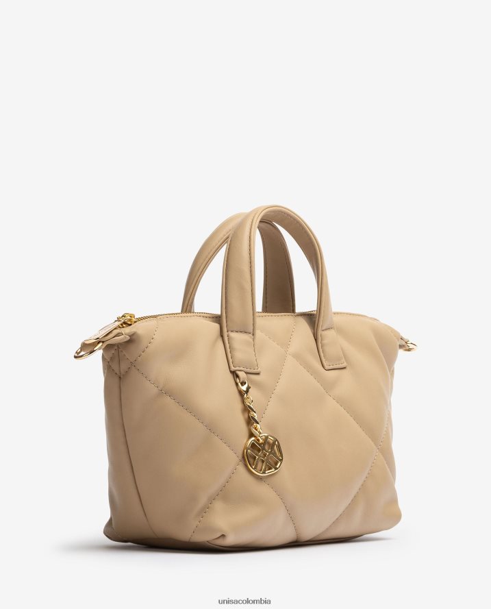 co Unisa mujer bolso de mano con efecto capitonado beige F0X80H1217