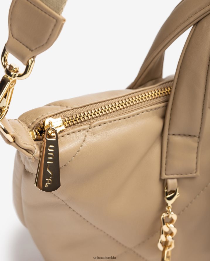 co Unisa mujer bolso de mano con efecto capitonado beige F0X80H1217
