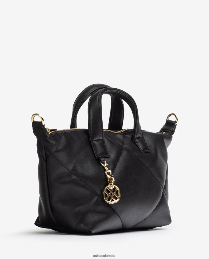co Unisa mujer bolso de mano con efecto capitonado negro F0X80H1218