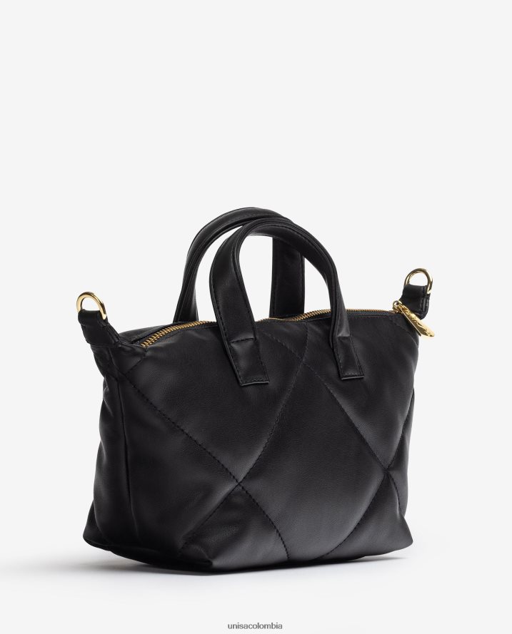 co Unisa mujer bolso de mano con efecto capitonado negro F0X80H1218