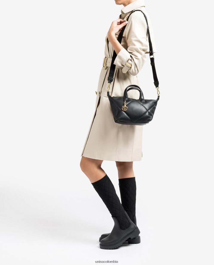 co Unisa mujer bolso de mano con efecto capitonado negro F0X80H1218