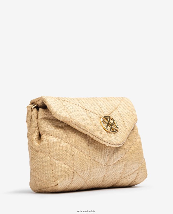 co Unisa mujer bolso de mano pequeño con efecto capitoné marrón F0X80H1204