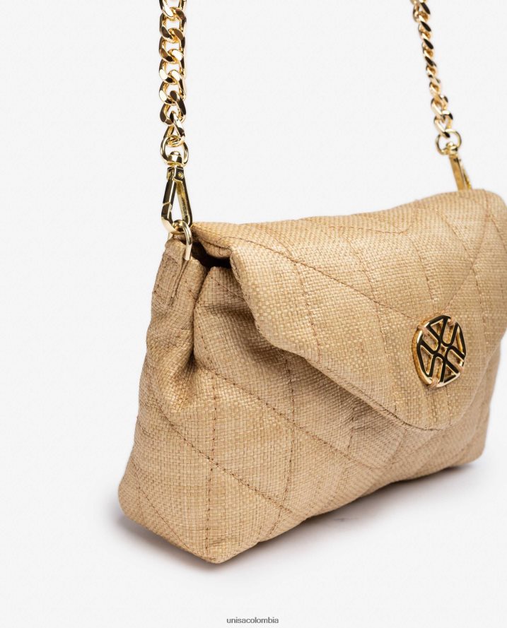 co Unisa mujer bolso de mano pequeño con efecto capitoné marrón F0X80H1204