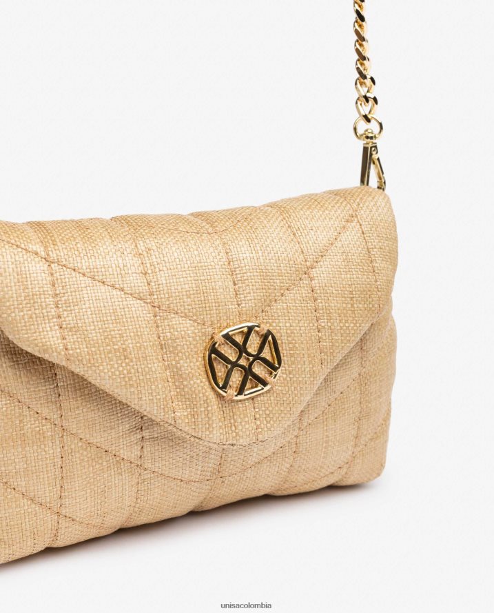 co Unisa mujer bolso de mano pequeño con efecto capitoné marrón F0X80H1204