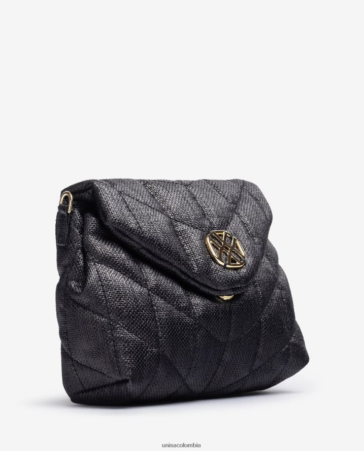 co Unisa mujer bolso de mano pequeño con efecto capitoné negro F0X80H1195