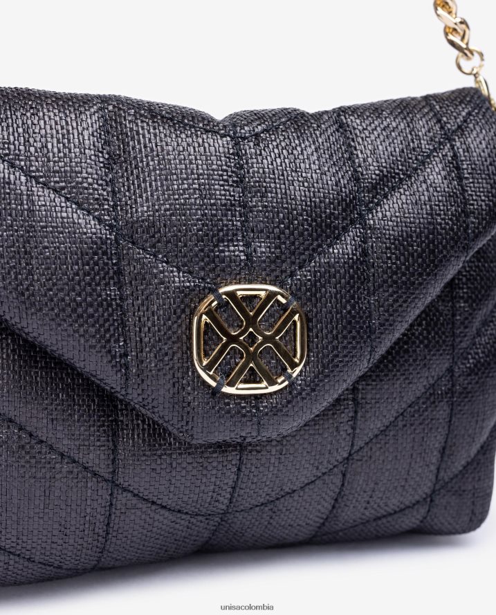 co Unisa mujer bolso de mano pequeño con efecto capitoné negro F0X80H1195