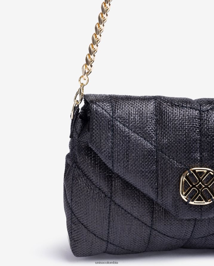 co Unisa mujer bolso de mano pequeño con efecto capitoné negro F0X80H1195