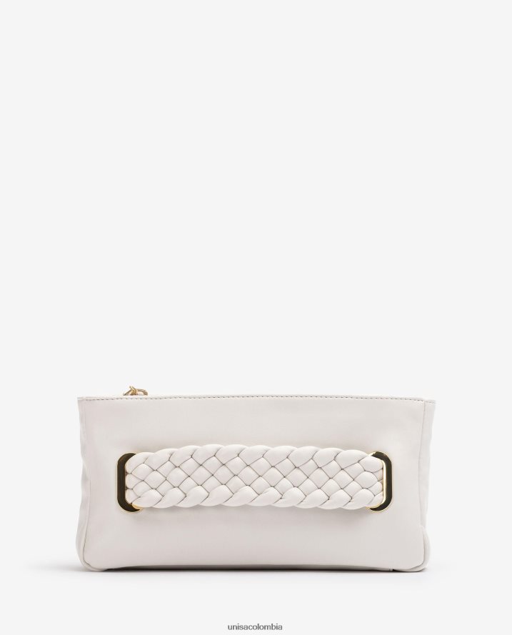 co Unisa mujer bolso trenzado blanco F0X80H1226