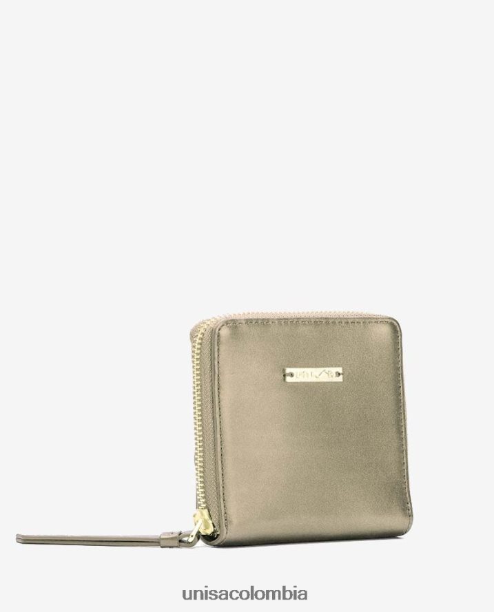 co Unisa mujer cartera de piel con cremallera oro F0X80H1234