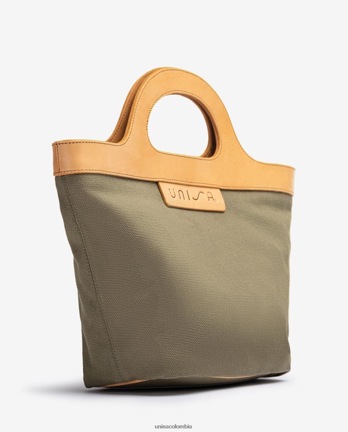 co Unisa mujer bolso de mano con asa de cuero rígido verde F0X80H1096