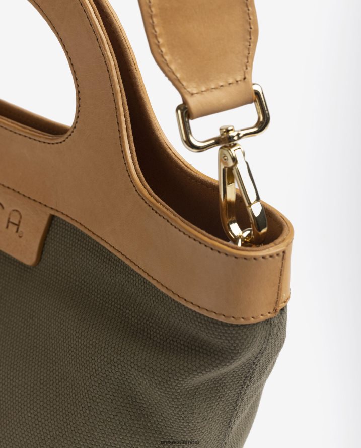 co Unisa mujer bolso de mano con asa de cuero rígido verde F0X80H1096