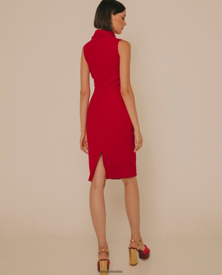 co Unisa mujer vestido con abertura en la espalda moda F0X80H1256