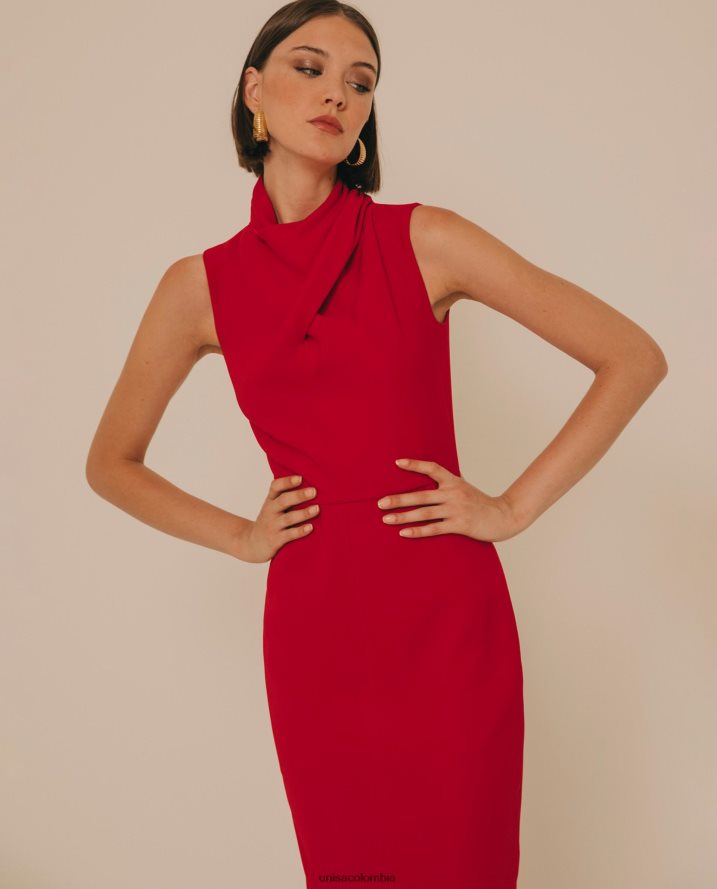 co Unisa mujer vestido con abertura en la espalda moda F0X80H1256