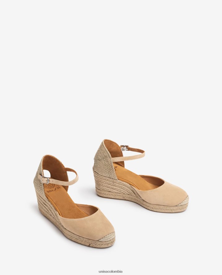 co Unisa mujer Alpargata con tira al tobillo d\'orsay en ante moda F0X80H731