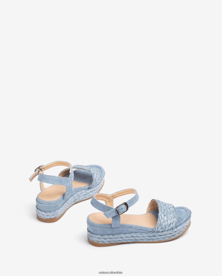 co Unisa mujer Sandalia de yute y ante a juego azul F0X80H324