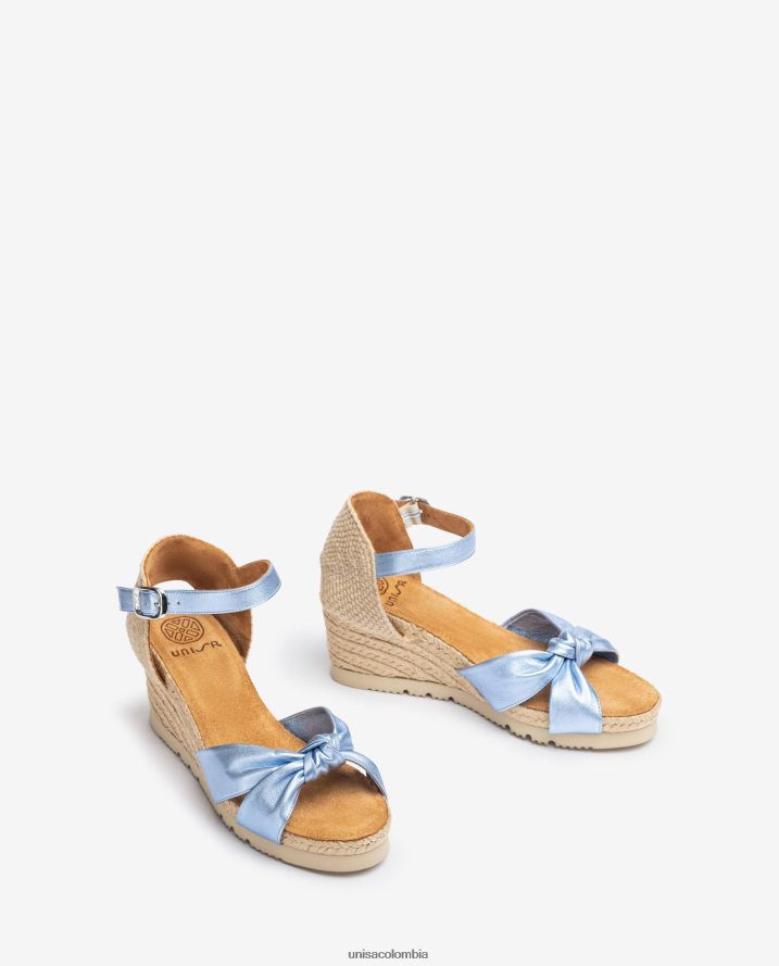 co Unisa mujer alpargata con tira al tobillo d\'orsay superligera azul F0X80H781