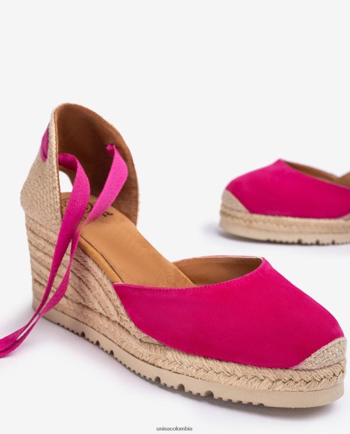 co Unisa mujer alpargata d\'orsay con tira al tobillo y lazada rosa F0X80H702
