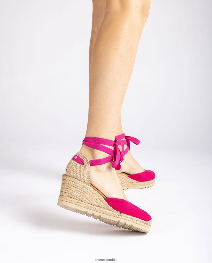 co Unisa mujer alpargata d\'orsay con tira al tobillo y lazada rosa F0X80H702