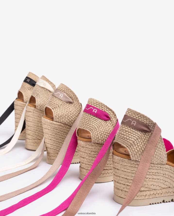co Unisa mujer alpargata d\'orsay con tira al tobillo y lazada rosa F0X80H702