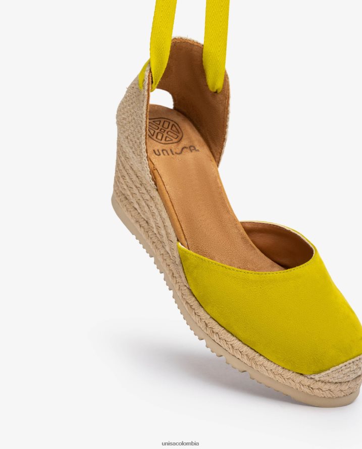 co Unisa mujer alpargata d\'orsay con tira al tobillo y lazada verde F0X80H703