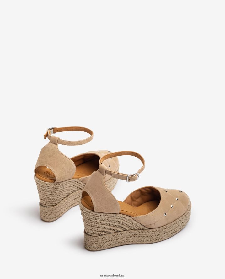 co Unisa mujer alpargata de ante con efecto acolchado beige F0X80H754