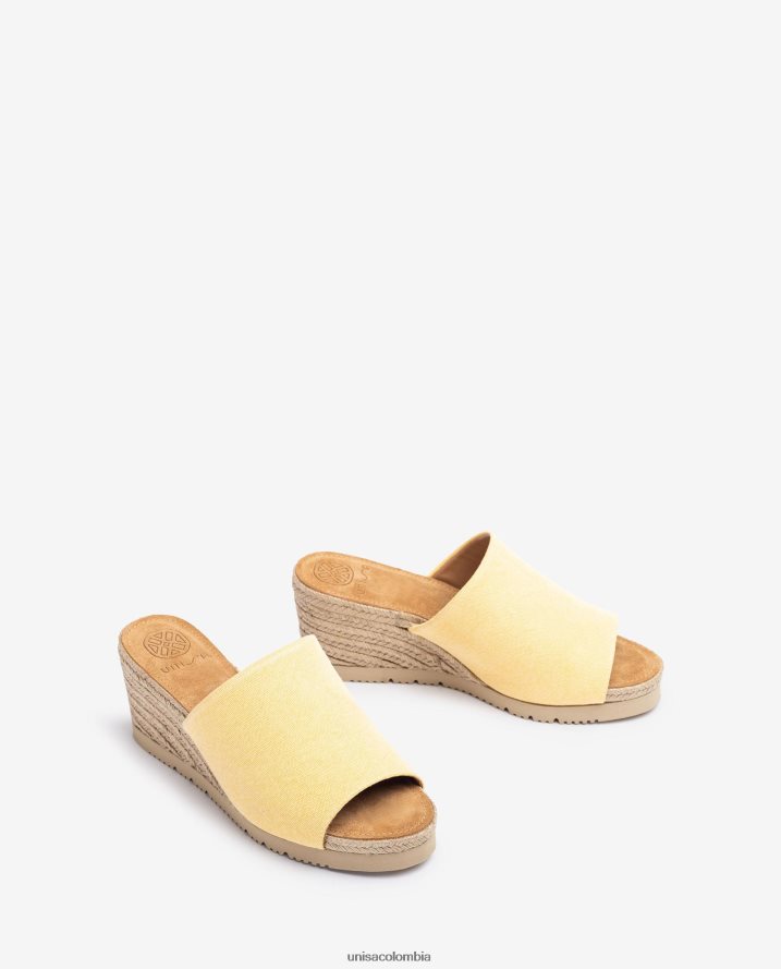 co Unisa mujer mule con cuña de yute amarillo F0X80H465