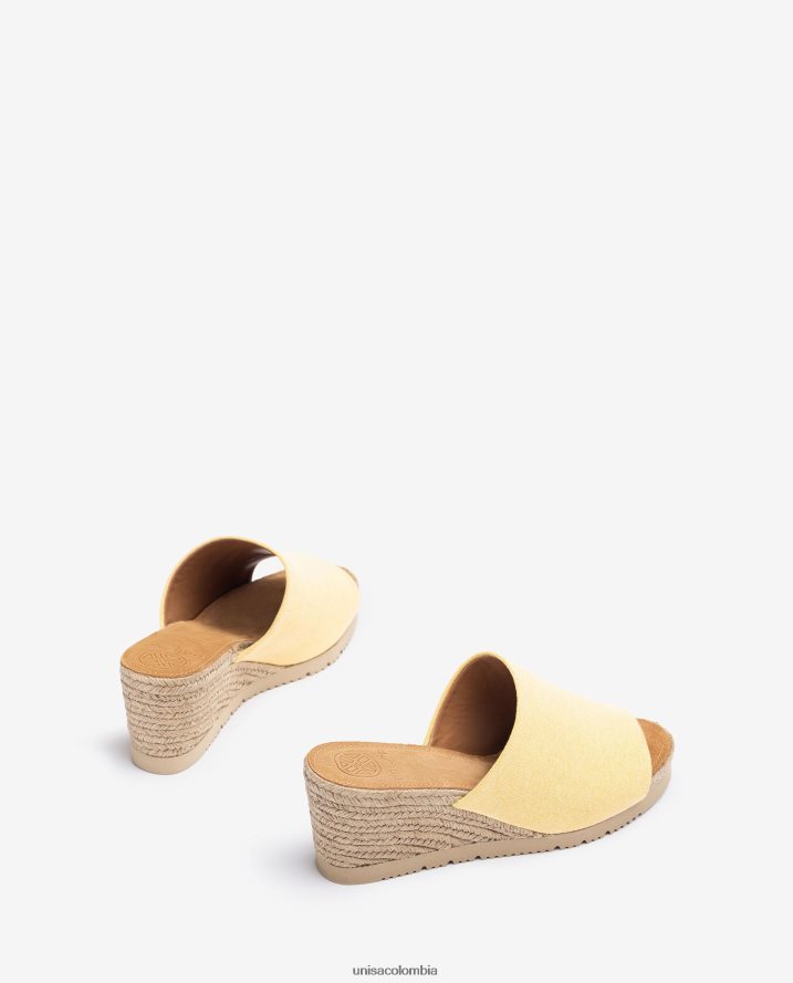 co Unisa mujer mule con cuña de yute amarillo F0X80H465