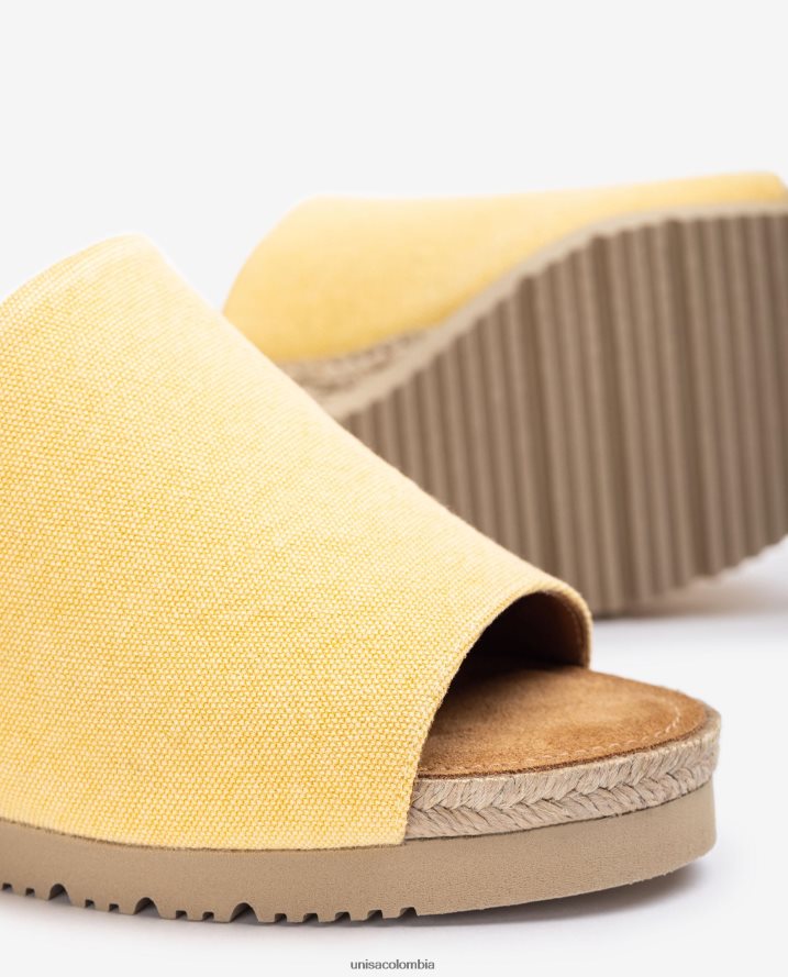 co Unisa mujer mule con cuña de yute amarillo F0X80H465