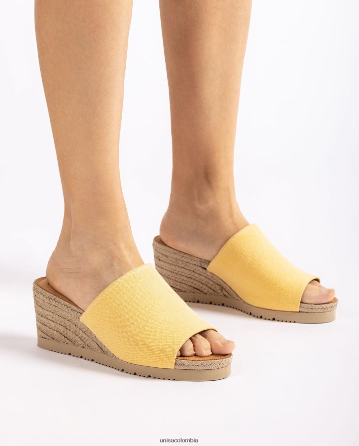 co Unisa mujer mule con cuña de yute amarillo F0X80H465