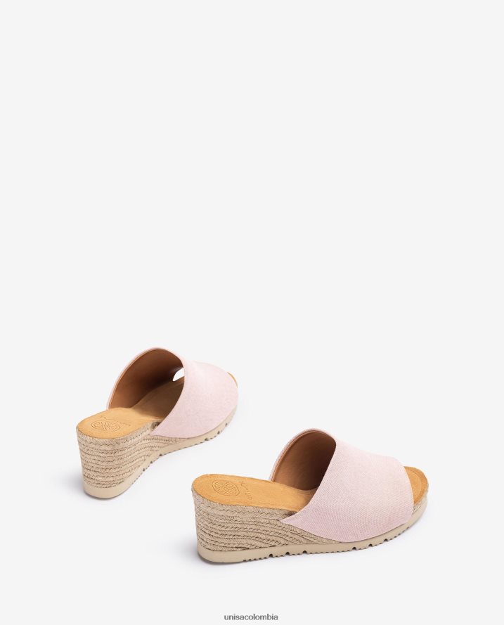 co Unisa mujer mule con cuña de yute rosa F0X80H466