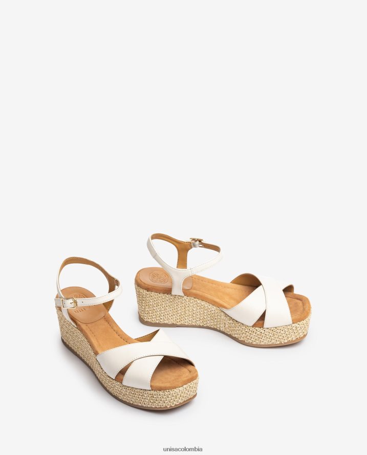 co Unisa mujer sandalia con tacón bloque de rafia moda F0X80H167