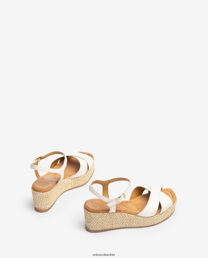 co Unisa mujer sandalia con tacón bloque de rafia moda F0X80H167