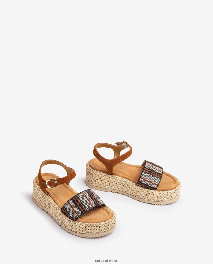 co Unisa mujer sandalia con tira ancha multicolor marrón F0X80H102