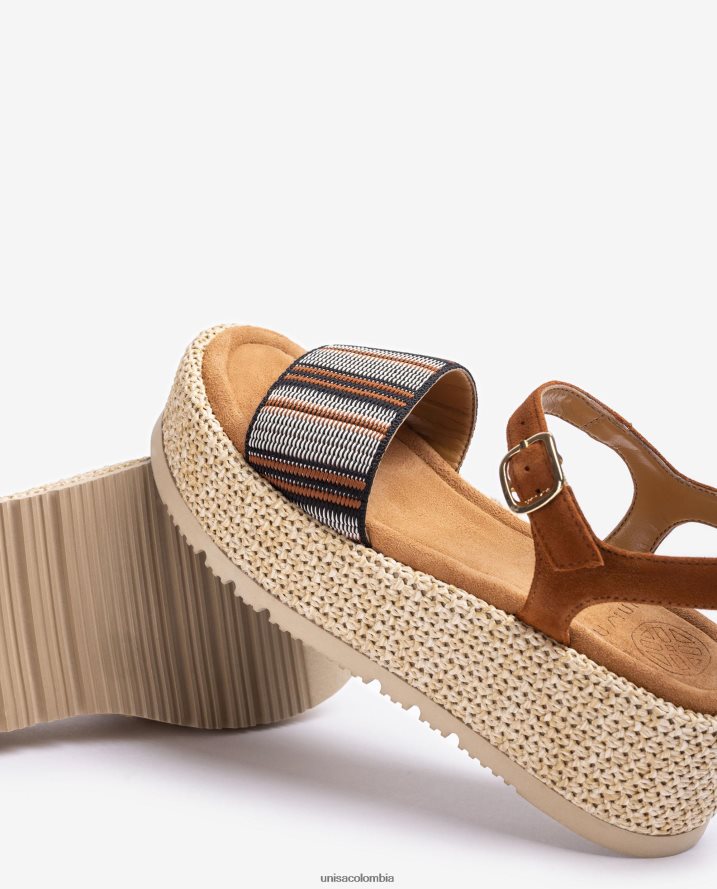 co Unisa mujer sandalia con tira ancha multicolor marrón F0X80H102