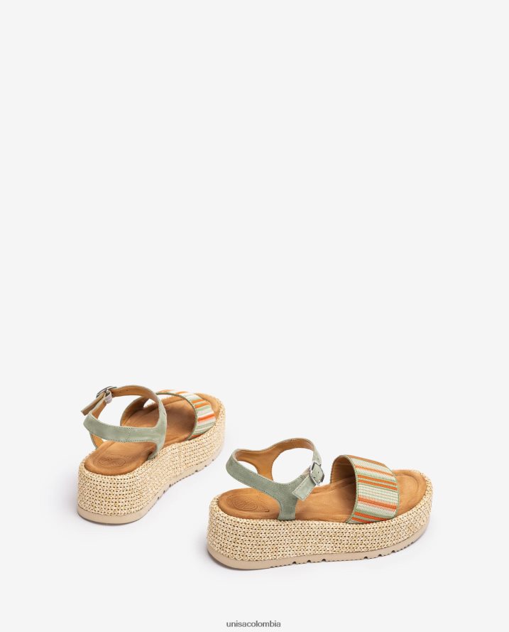 co Unisa mujer sandalia con tira ancha multicolor verde F0X80H103