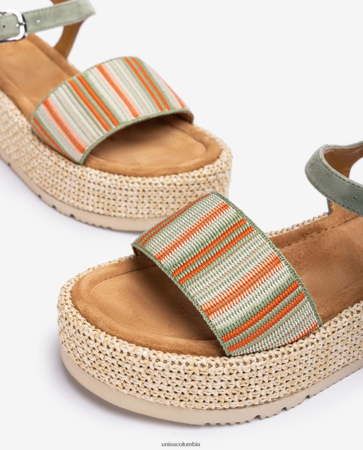 co Unisa mujer sandalia con tira ancha multicolor verde F0X80H103