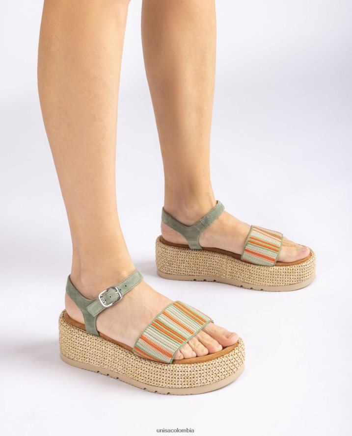 co Unisa mujer sandalia con tira ancha multicolor verde F0X80H103