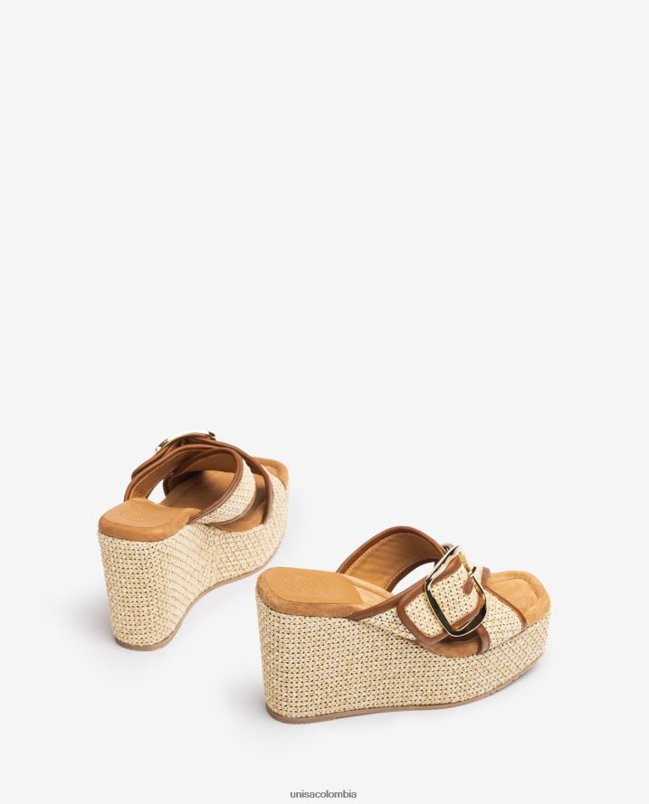 co Unisa mujer sandalia cuña alta con hebilla moda F0X80H463