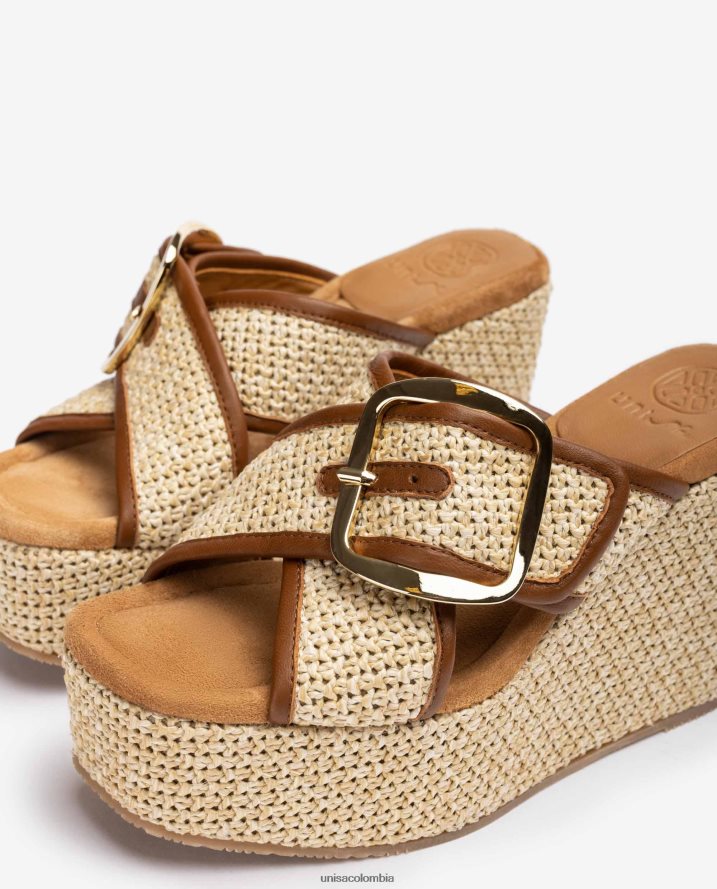 co Unisa mujer sandalia cuña alta con hebilla moda F0X80H463