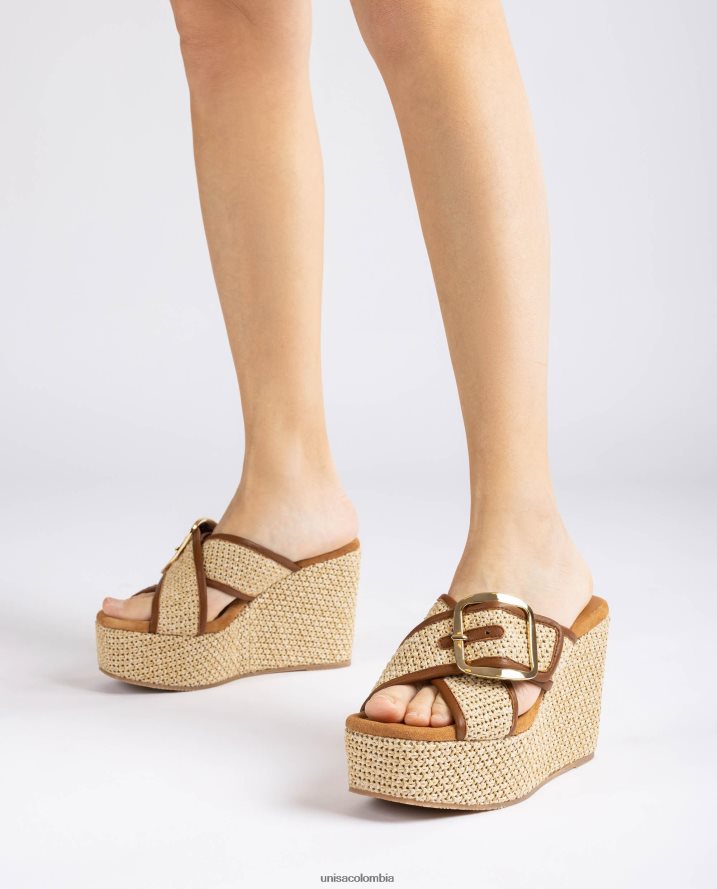 co Unisa mujer sandalia cuña alta con hebilla moda F0X80H463