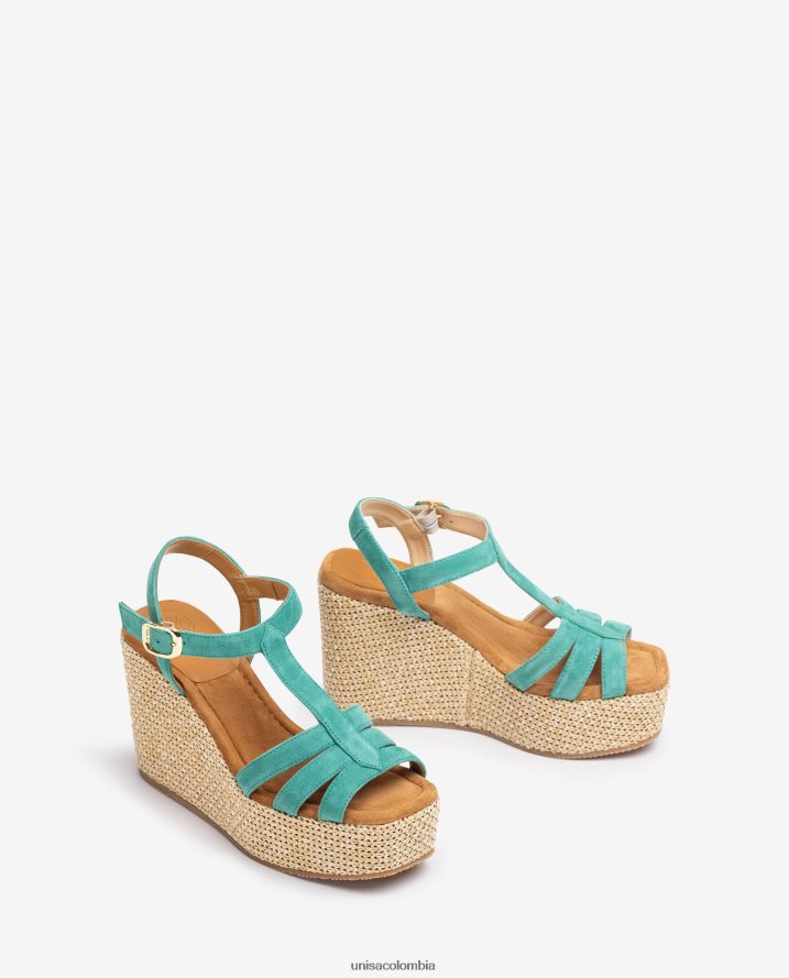 co Unisa mujer sandalia de tiras con cuña alta agraciado F0X80H454