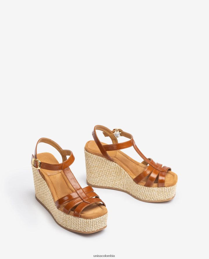 co Unisa mujer sandalia de tiras con cuña alta agraciado F0X80H455