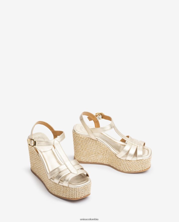 co Unisa mujer sandalia de tiras con cuña alta moda F0X80H456