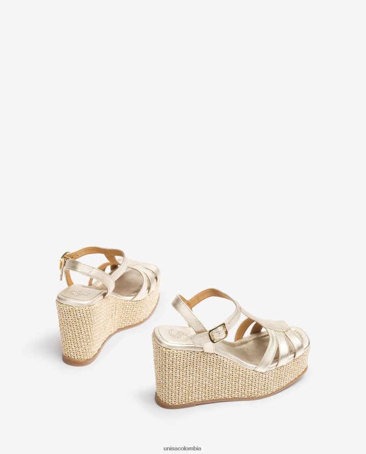 co Unisa mujer sandalia de tiras con cuña alta moda F0X80H456