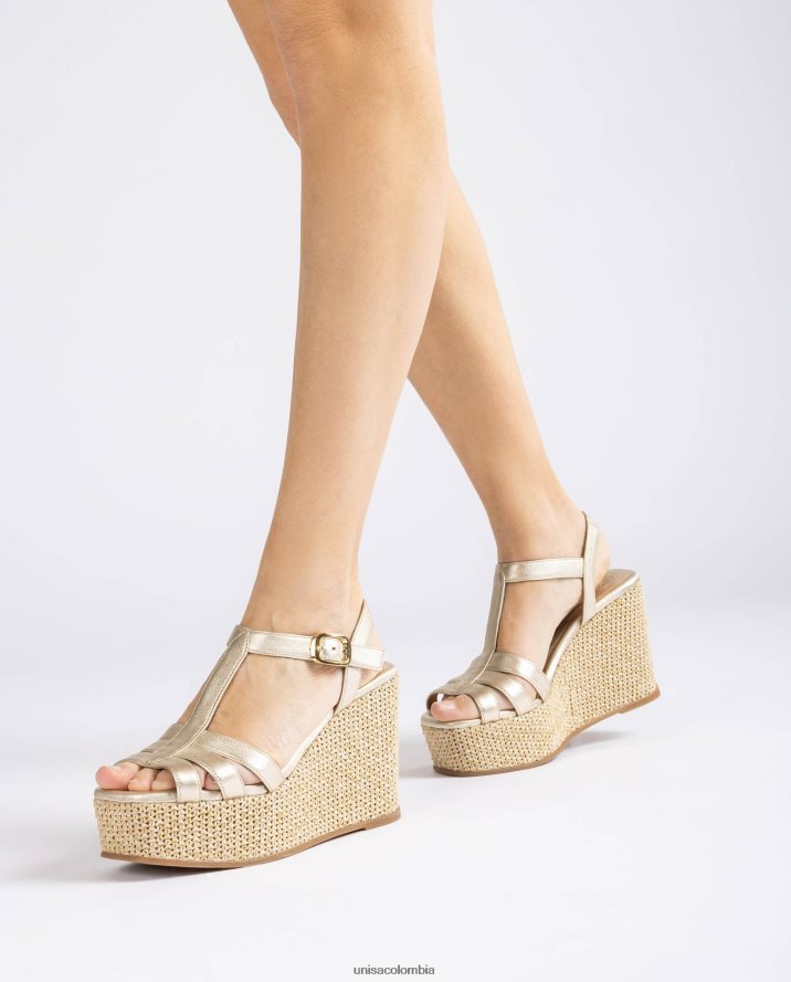 co Unisa mujer sandalia de tiras con cuña alta moda F0X80H456