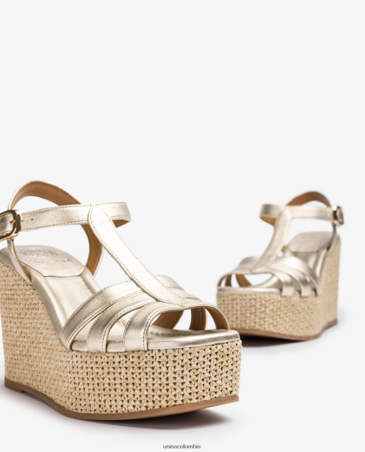 co Unisa mujer sandalia de tiras con cuña alta moda F0X80H456
