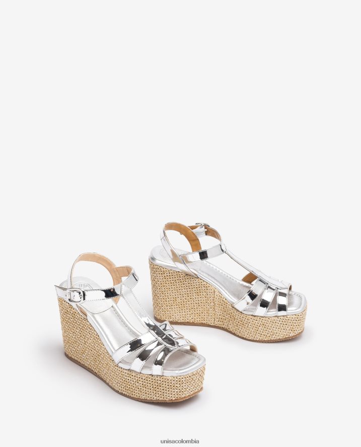 co Unisa mujer sandalia de tiras con cuña alta moda F0X80H457