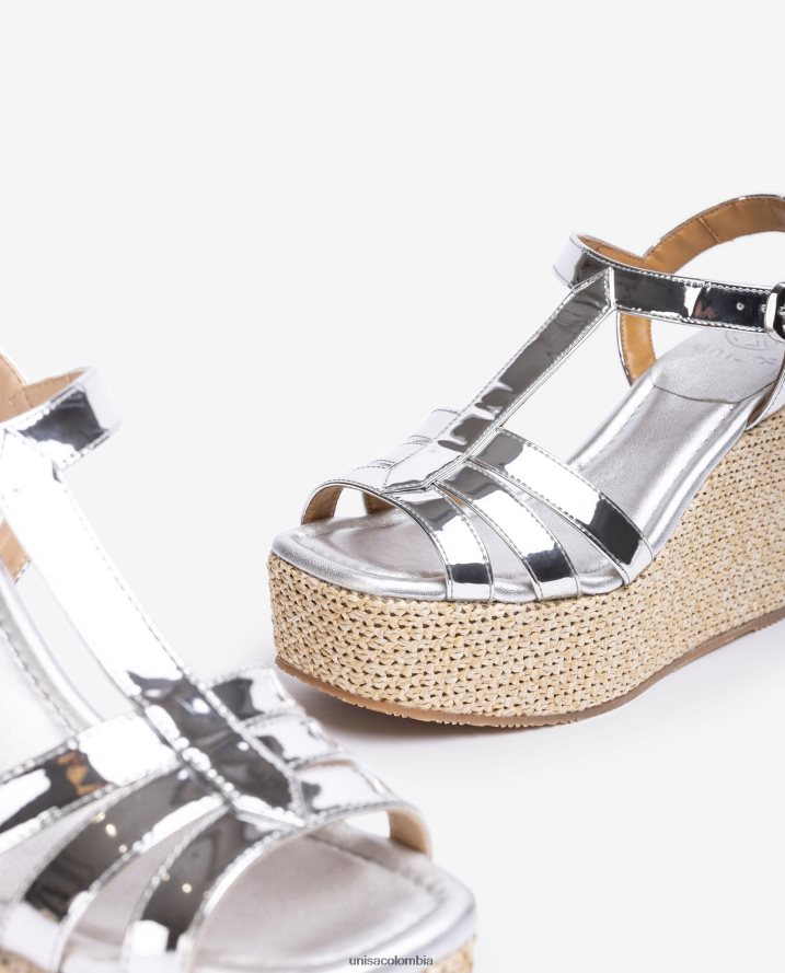 co Unisa mujer sandalia de tiras con cuña alta moda F0X80H457