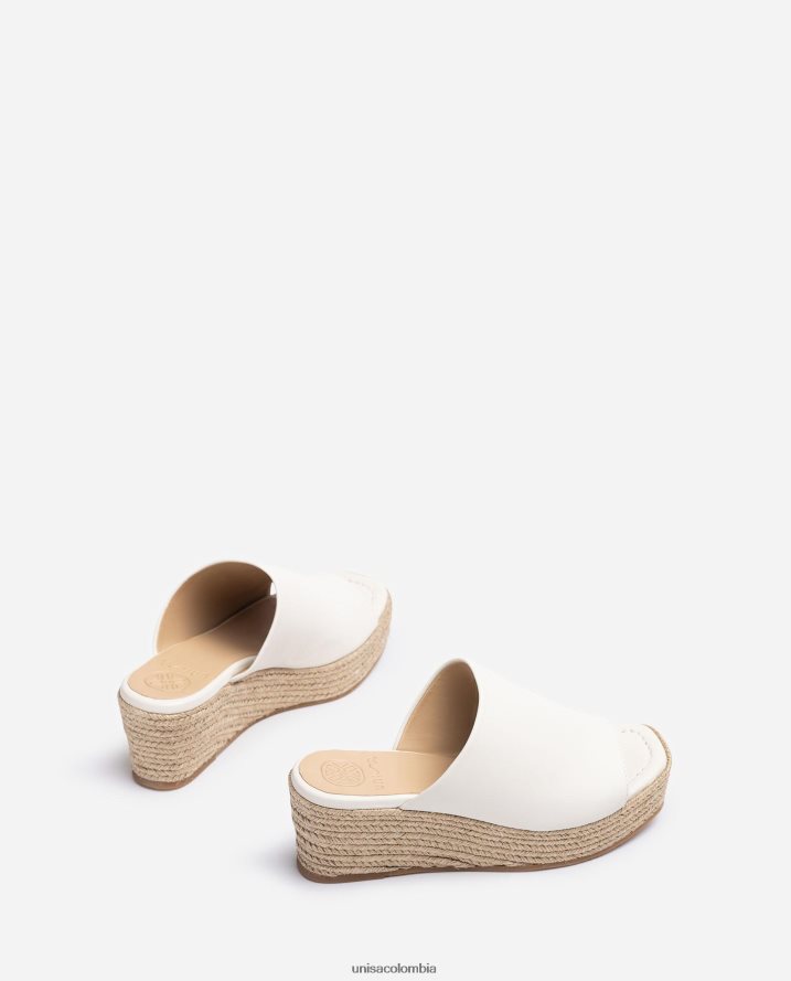 co Unisa mujer sandalias de cuña con punta cuadrada blanco F0X80H384